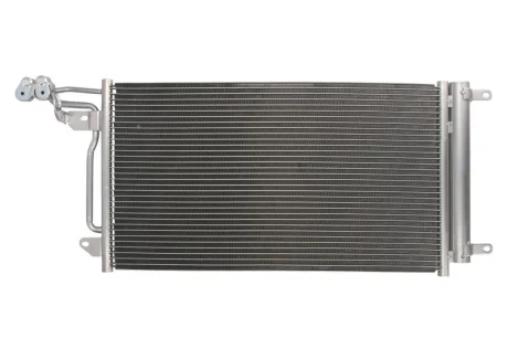 Радіатор кондиціонера (з осушувачем) AUDI A1 SEAT IBIZA IV, IBIZA IV SC, IBIZA IV ST, TOLEDO IV SKODA FABIA II, FABIA II PRAKTIK, FABIA III, FABIA III PRAKTIK, RAPID, ROOMSTER 1.0-2.0D 09.06-12.22 THERMOTEC KTT110042