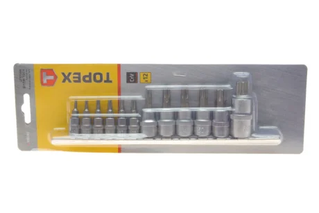 Набір головок 1/4", 3/8", 1/2" зі вставками Torx 12 од. Topex 39D342