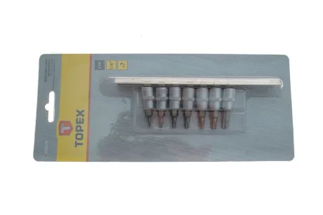 Набір головок 1/4" зі вставками Torx 7 од. Topex 39D378