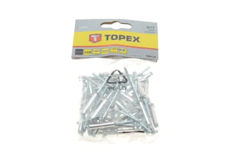 Заклепка Ø4,8x23 mm 50 од. Topex 43E507