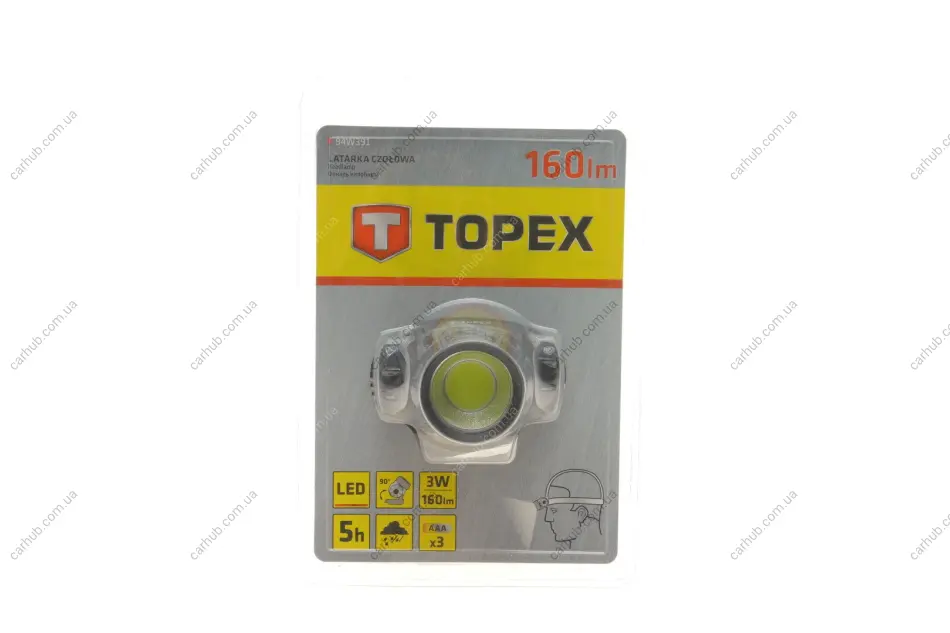 Ліхтар налобний (LED COB 160Lm) TOPEX Topex 94W391 (фото 1)