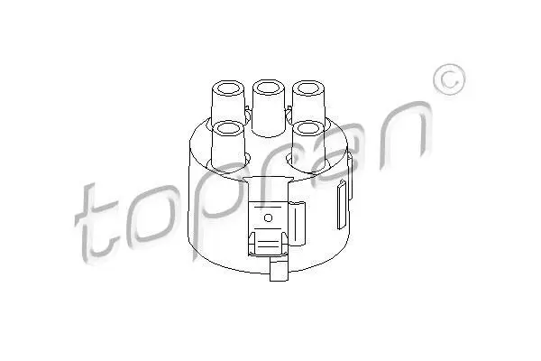 Кришка розподілювача запалювання AUDI 100 C3, 80 B2, 80 B3 SEAT CORDOBA, TOLEDO I VW GOLF II, JETTA II, PASSAT B2, PASSAT B3/B4, TRANSPORTER T3 1.0-2.1 08.80-08.02 TOPRAN / HANS PRIES 100277 (фото 1)