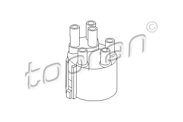 Кришка розподілювача запалювання AUDI 100 C3, 100 C4, 80 B2, 80 B3, 80 B4, A6 C4, CABRIOLET B3 VW PASSAT B2, TRANSPORTER T4 2.0-2.5 08.83-06.03 TOPRAN / HANS PRIES 100664 (фото 1)