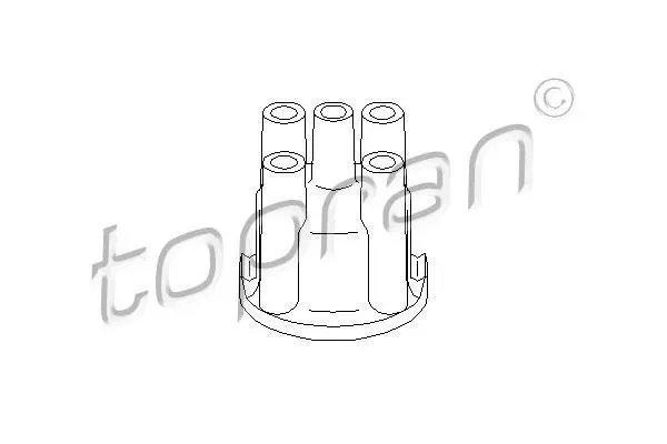 Кришка розподілювача запалювання AUDI 100 C2, 100 C3, 80 B2 FORD ESCORT IV, ESCORT IV EXPRESS, ESCORT V, ESCORT VI, FIESTA II, FIESTA III, ORION II, ORION III, SCORPIO I 0.9-2.1 05.73-02.99 TOPRAN / HANS PRIES 101971 (фото 1)