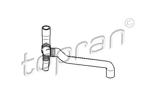 Шланг гумовий системи охолодження Нижн SEAT ALHAMBRA, CORDOBA, IBIZA II, TOLEDO I VW GOLF III, PASSAT B3/B4, SHARAN, VENTO 2.0 02.90-03.10 TOPRAN / HANS PRIES 109007 (фото 1)