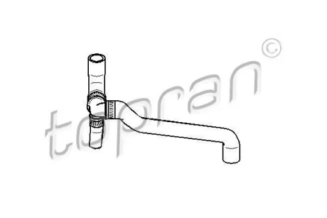 Шланг гумовий системи охолодження Нижн SEAT ALHAMBRA, CORDOBA, IBIZA II, TOLEDO I VW GOLF III, PASSAT B3/B4, SHARAN, VENTO 2.0 02.90-03.10 TOPRAN / HANS PRIES 109007