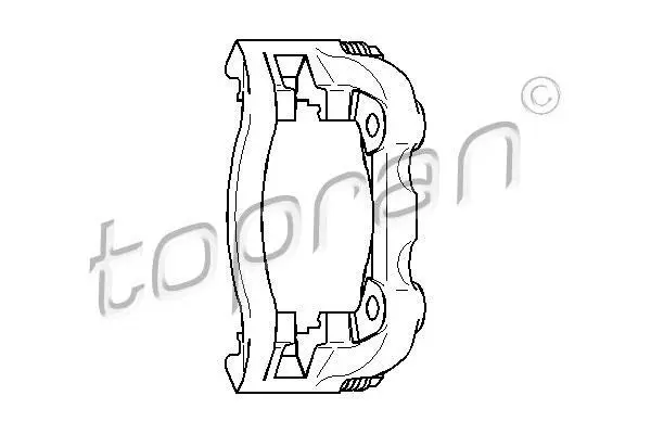 Скоба, супорт гальма передн лів/прав SEAT INCA, TOLEDO I VW CADDY II, GOLF III, PASSAT B3/B4, VENTO 1.4-2.8 02.88-01.04 TOPRAN / HANS PRIES 110290 (фото 1)