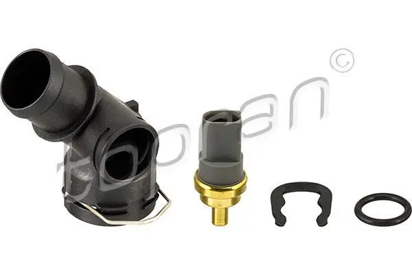 Фланець охолоджуючої рідини (кількість виходів: 2) AUDI A3, TT SEAT ALTEA, ALTEA XL, LEON, LEON SPORTSTOURER, TOLEDO III SKODA OCTAVIA II, OCTAVIA IV, RAPID, SUPERB II, YETI 1.4-2.0 02.03- TOPRAN / HANS PRIES 111236 (фото 1)