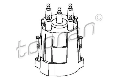 Кришка розподілювача запалювання OPEL ASCONA C, ASTRA F, CORSA A, CORSA A TR, KADETT E, KADETT E COMBO, VECTRA A 1.2/1.3/1.6 09.81-09.98 TOPRAN / HANS PRIES 202000