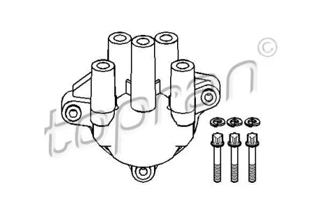 Кришка розподілювача запалювання OPEL ASTRA F, CALIBRA A, FRONTERA A SPORT, KADETT E, OMEGA A, VECTRA A 1.8/2.0 06.85-10.98 TOPRAN / HANS PRIES 202009