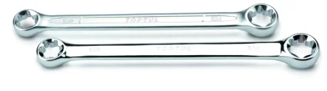 Двосторонній кільцевий ключ E-TORX, E16xE22, тип: пряме, довжина: 204 мм, 1 шт Toptul AAEE1622