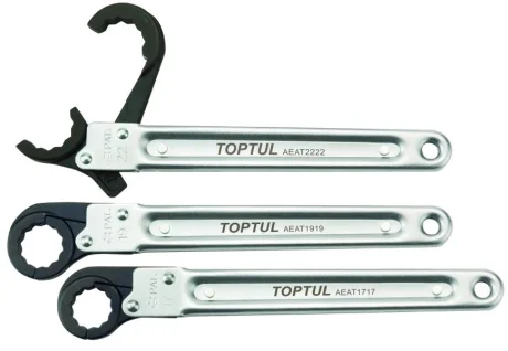 (EN) Open-end ring wrench 12-кутна 17 мм пряме, довжина: 210 мм, 1 шт, для гальмівіних трубок Toptul AEAT1717