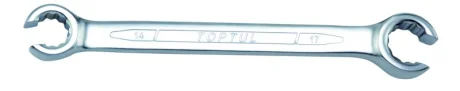 (EN) Double-ended flare nut wrench 12-кутна, 14x17, тип: пряме, 15°, довжина: 190 мм, 1 шт, для гальмівіних трубок / для гідравлічних шлангів / для паливних ліній / (EN) for flare nut Toptul AEEA1417
