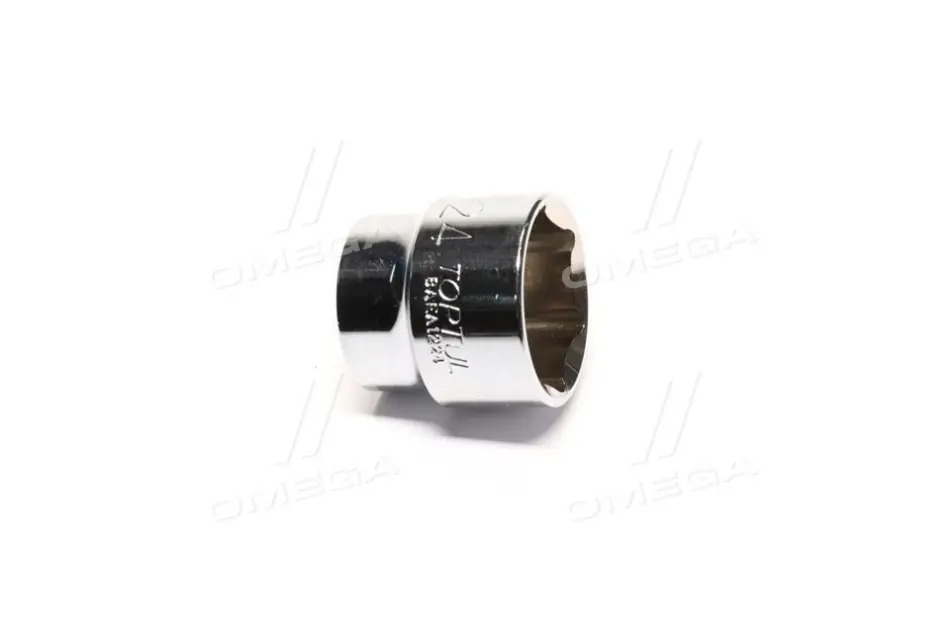 Насадка 3/8" (10 мм) 6-кутна, 1 шт, розмір насадок 6/12-кутних (мм): 24 мм, довжина 30мм Toptul BAEA1224 (фото 1)