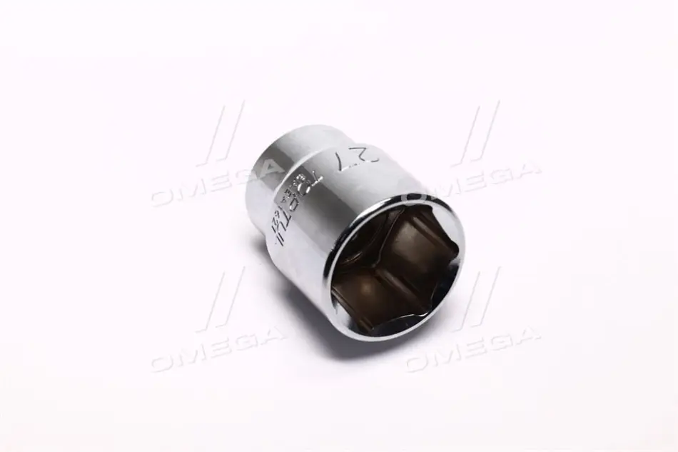 Насадка 1/2" (12,5 мм), 6-кутна, розмір насадок 6/12-кутних (мм): 27 мм, довжина: 44 мм, тип: B, обробка: дзеркало / сатинний хром Toptul BAEA1627 (фото 1)
