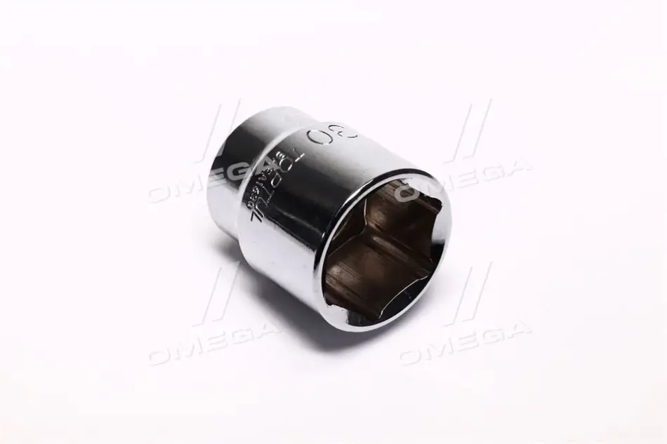 Насадка 1/2" (12,5 мм), 6-кутна, розмір насадок 6/12-кутних (мм): 30 мм, довжина: 45 мм, тип: B, обробка: дзеркало / сатинний хром Toptul BAEA1630 (фото 1)