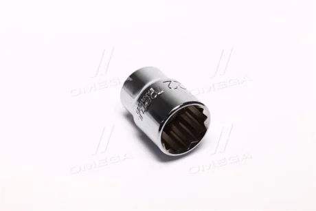 Насадка 1/2" (12,5 мм) 12-кутна, 1 шт, розмір насадок 6/12-кутних (мм): 22 мм, довжина 40мм Toptul BAEB1622
