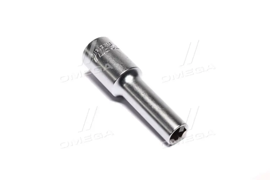 Насадка 1/2" (12,5 мм), 6-кутна, розмір насадок 6/12-кутних (мм): 10 мм, довжина: 77 мм, тип: A, обробка: сатинний хром Toptul BAEE1610 (фото 1)