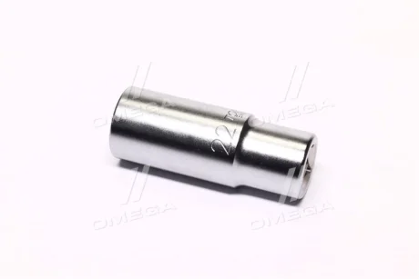 Насадка 1/2" (12,5 мм), 6-кутна, розмір насадок 6/12-кутних (мм): 22 мм, довжина: 77 мм, тип: B, обробка: сатинний хром Toptul BAEE1622