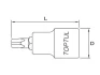 Насадка насадки біти TORX TAMPER, 1/2", TORX Pentacle T27, довжина 55мм Toptul BCNA1627 (фото 2)