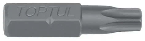 1/4" Біта вставка TORX Tamper, розмір: T40H, розмір шпильки в дюймах: 1/4", розмір шпильки, метрична система: 6,3 мм, довжина: 25 мм Toptul FSGA0840 (фото 1)