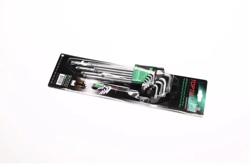 Набір ключів TORX / TORX Tamper, тип: "L" T10, T10H, T15, T15H, T20, T20H, T25, T25H, T27, T27H, T30, T30H, T40, T40H, T45, T45H, T50, T50H, T55H, T60H, T8H, 9 шт Toptul GAAL0915 (фото 1)