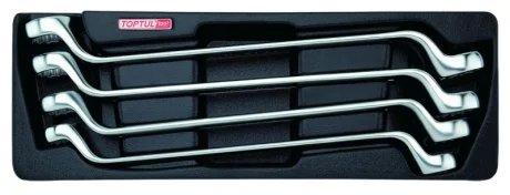 Вкладення з інструментами для візка, двосторонні вигнуті накидні ключі, 4шт, розміри вставки: 136x364мм, Toptul GAAT0402