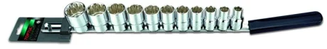 Набір насадок 1/2" (однотипні), 11 шт, профіль: 12-кутна, 1 x 11/16 x 1/2 x 13/16 x 15/16 x 3/4 x 3/8 x 5/8 x 7/16 x 7/8 x 9/16" Toptul GBAQ1102