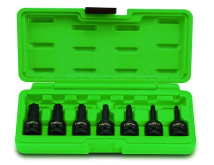Набір інструментів 1/2", 7шт, TORX, метричний розмір: 22 24 27 30 32 33 36 38: T30,T40,T45,T50,T55,T60,T70 Toptul GDAI0701