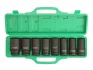 Набір насадок 3/4" (однотипні), 8 шт, профіль: 6-кутна, розмір насадок 6/12-кутних (мм): 22 24 27 30 32 33 36 38 мм, для відкручування / для затягування Toptul GDAI0804 (фото 2)