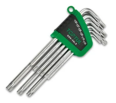 Набір ключів TORX, тип: "L" T10, T15, T20, T25, T27, T30, T40, T45, T50, 9 шт Toptul GSN-09LS