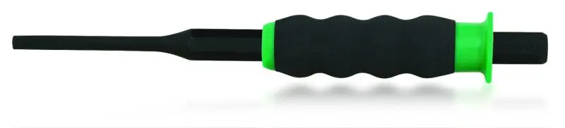 Виколотка тонкий, точний, ширина: 2 mm, довжина: 140 mm, ударний вал: 8 mm, ручка: захисна/м\'які/анти відкат, матеріал: Хром-молібденова сталь / Cr-Mo Toptul HBBA0214 (фото 1)