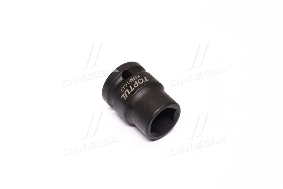 Насадка удар 1/2" (12,5 мм), 6-кутна, для коліс, розмір насадок 6/12-кутних (мм): 17 мм, довжина: 40 мм, тип: A, обробка: чорна, з високим крутним моментом, для відкручування / для затягування Toptul KABA1617 (фото 1)