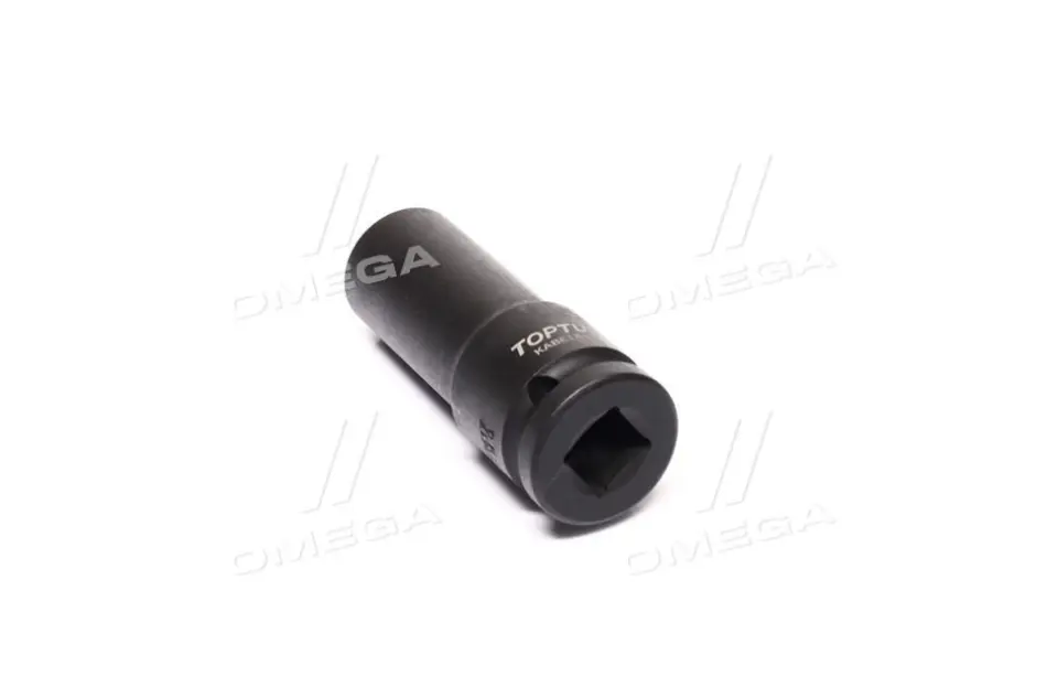 Насадка удар 1/2" (12,5 мм), 6-кутна, для коліс, розмір насадок 6/12-кутних (мм): 17 мм, довжина: 78 мм, тип: A, обробка: чорна, з високим крутним моментом, для відкручування / для затягування Toptul KABE1617 (фото 1)