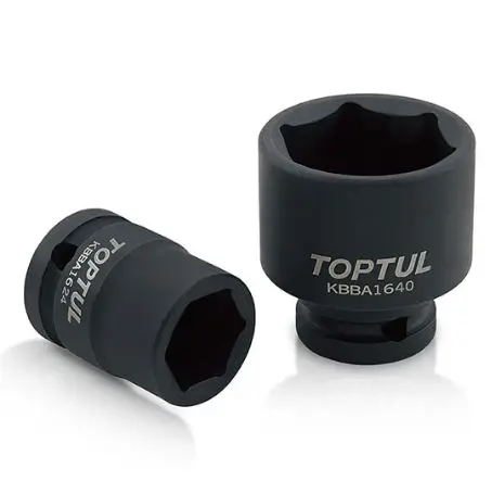 Насадка удар 1/2" (12,5 мм), 6-кутна, дюймовий розмір: 1 1/8", обробка: чорна Toptul KBBA1636 (фото 1)