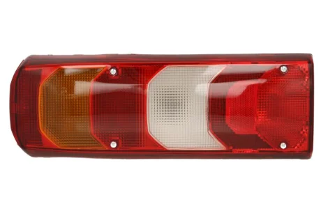 Ліхтар задній лів (LED, 24В, з індикатором, світло протитуманних фар, світло заднього ходу, із стоп-сигналом, паркувальні вогні, з підсвічуванням номера, відбивач, бокові зазори) MERCEDES ACTROS MP4 / TRUCKLIGHT TL-ME010L
