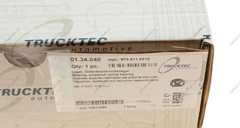Підшипник підвісний DB Vario 4.3TDI (d=45mm) AUTOMOTIVE TRUCKTEC 01.34.040 (фото 1)