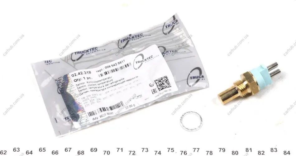 Датчик температури охолоджуючої рідини MB OM602/VW LT 2.8TDI (2 конт.) (зелений) AUTOMOTIVE TRUCKTEC 02.42.318 (фото 1)