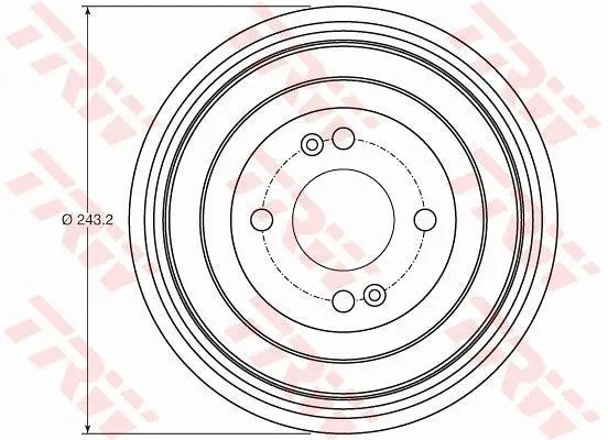 Гальмівний барабан задн HYUNDAI ACCENT III, I10 I, I10 II, I10 III, I20 I KIA RIO II 1.0-1.6 03.05- TRW DB4422 (фото 1)