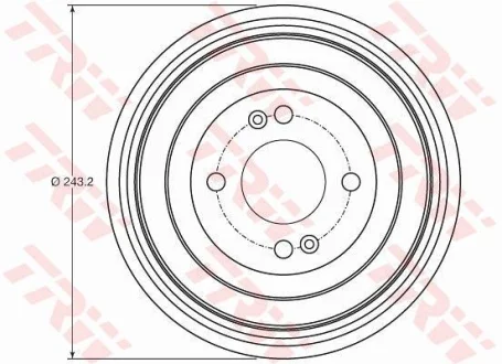 Гальмівний барабан задн HYUNDAI ACCENT III, I10 I, I10 II, I10 III, I20 I KIA RIO II 1.0-1.6 03.05- TRW DB4422