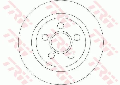 Диск гальмівний задн лів/прав FORD TOURNEO CONNECT, TRANSIT CONNECT 1.8/1.8D/1.8LPG 06.02-12.13 TRW DF4407