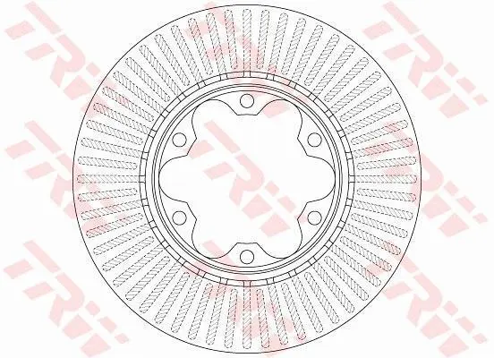 Диск гальмівний передн лів/прав TOYOTA HIACE / COMMUTER V, HIACE IV, HIACE V 2.5D/2.7/3.0D 06.04- TRW DF6481 (фото 1)