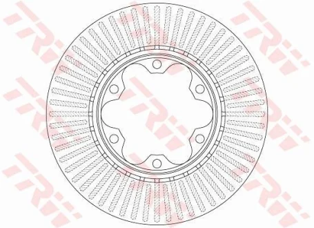 Диск гальмівний передн лів/прав TOYOTA HIACE / COMMUTER V, HIACE IV, HIACE V 2.5D/2.7/3.0D 06.04- TRW DF6481
