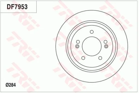 Диск гальмівний задн лів/прав HYUNDAI CRETA, GRANDEUR, I30, IONIQ, KONA, SONATA VII KIA CADENZA I, CEED, CERATO IV, NIRO I, OPTIMA, PROCEED, SOUL II, XCEED 1.0-Electric 01.10- TRW DF7953