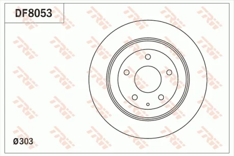 Диск гальмівний задн лів/прав MAZDA CX-30, CX-5, MX-30 0.8H-Electric 11.11- TRW DF8053