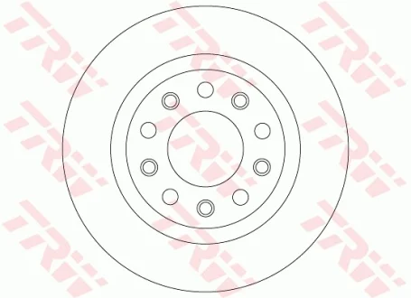Диск гальмівний задн лів/прав ALFA ROMEO 159, GIULIETTA 1.4-2.0D 09.05-12.20 TRW DF8070