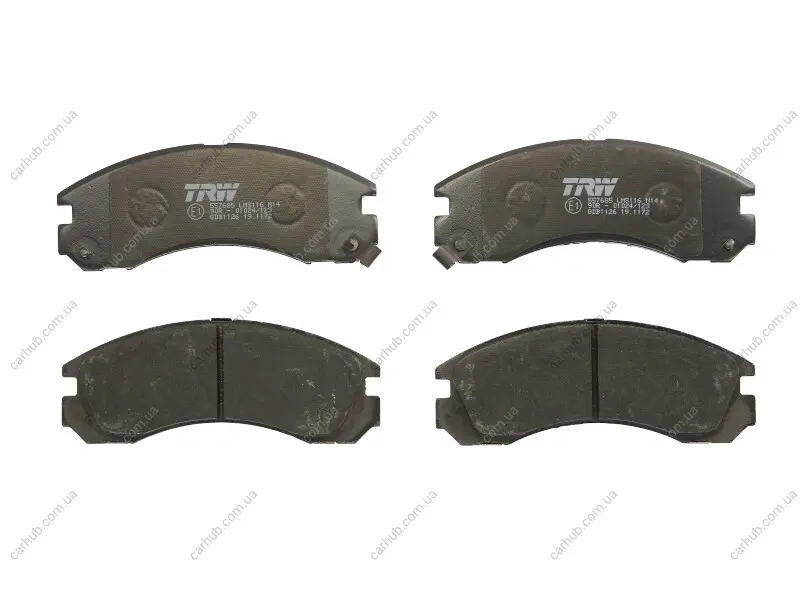 Комплект гальмівних колодок передн, CITROEN C-CROSSER, C-CROSSER ENTERPRISE DODGE STEALTH MITSUBISHI 3000 GT, ECLIPSE I, ECLIPSE II, ECLIPSE III, GALANT VI, GALANT VII 2.0-3.5 01.83- TRW GDB1126 (фото 1)