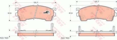 Гальмівні колодки, дискові TRW GDB1139