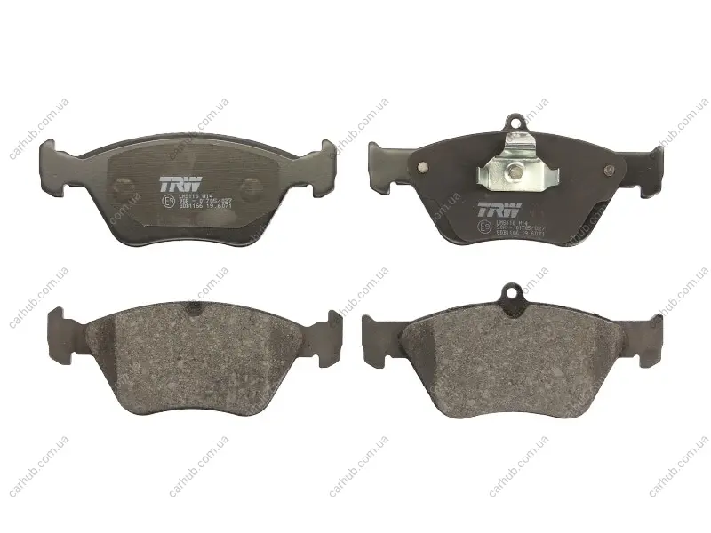 Комплект гальмівних колодок передн, OPEL CALIBRA A, OMEGA B, VECTRA A SAAB 900 II 2.0/2.3/2.5 08.91-12.00 TRW GDB1166 (фото 1)