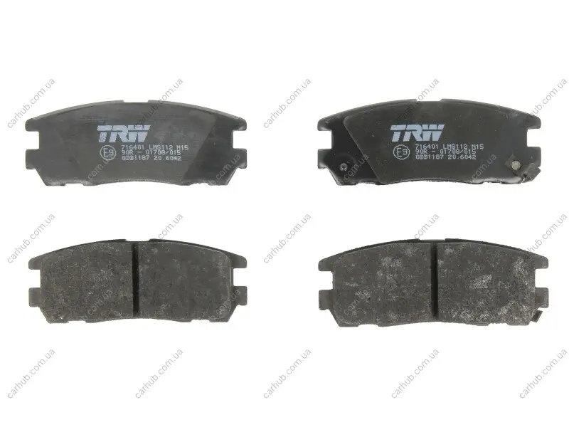 Комплект гальмівних колодок задн, GREAT WALL HOVER H3, HOVER H5 ISUZU AXIOM, D-MAX I, RODEO, TFR/TFS, TROOPER II, TROOPER III OPEL FRONTERA A, FRONTERA A SPORT, FRONTERA B 2.0-3.5 08.91- TRW GDB1187 (фото 1)